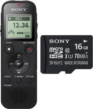 Sony Digital Voice Recorder with Built-in USB and 16GB Micro SD Card Bundle