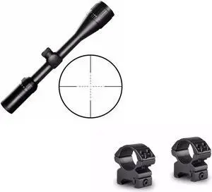 Hawke Vantage 4-12x40 IR Riflescope, Mil Dot Reticle - 14141 with 2pc Rings