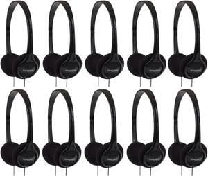 Koss KPH7 Lightweight Portable On-Ear Headphones (Black, 10 Pack)