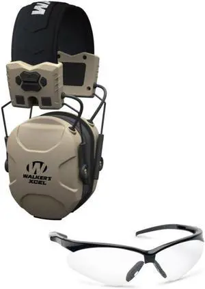 Walker's XCEL 100 Digital Electronic Shooting Muff (Voice Clarity) & Glasses Kit