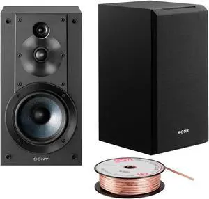 Sony SSCS5 3-Way 3-Driver Bookshelf Speaker System (Black) Bundle
