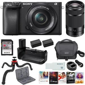 Sony a6400 Mirrorless Digital Camera (Black) with 16-50mm and 55-210mm Lenses Ultimate Bundle