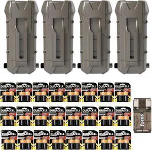 Cuddeback CuddeLink Dual Power Bank (4-Pack) w/ 48 D Batteries, Extends Cam Life