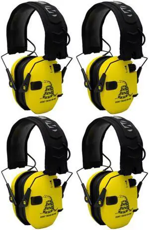 Walkers Razor Shooting Muffs (Don't Tread On Me Yellow) 4-Pack