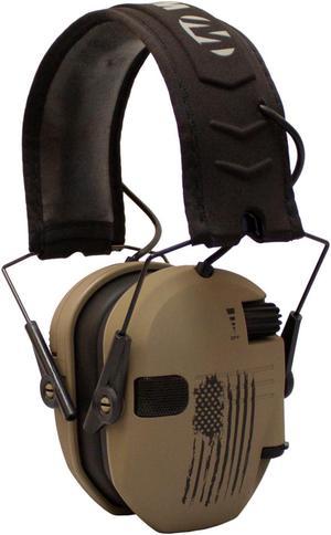 Walker's Razor Slim Electronic Shooting Hearing Protection Muff, Distressed Flag