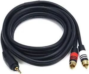 Monoprice 6-Feet Premium 3.5mm Stereo Male to 2RCA Male 22AWG Cable(Gold Plated)