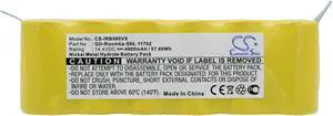 Battery for iRobot Vacuum VAC-500NMH-33 Roomba 500 R3 630 900 Scooba 450 4000mA