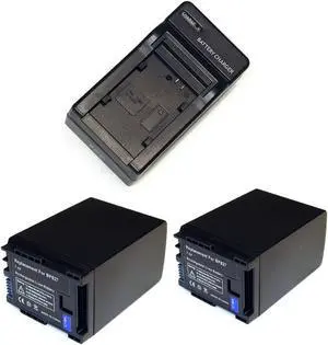 2 Battery + Charger for FULLY DECODED Canon BP-827 Vixia hf200 Legria hf200 hf20 hf s10 s100 hfs10