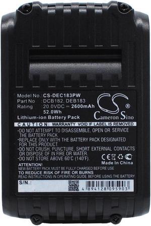 Battery for Dewalt DCD740 DCD780 DCF885 DCS393 DCB182 DCB183 DCB184 20V 2600mAh