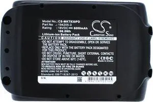 Battery for Makita 194205-3 194309-1 197422-4 BL1840B BL1850B BL1860B 18V 6000mA