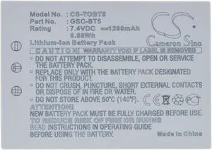 Battery for TOSHIBA Gigashot GSC-R30 GSC-R30AU GSC-R60 GSC-R60AU BSC-BT5 GSC-BT5
