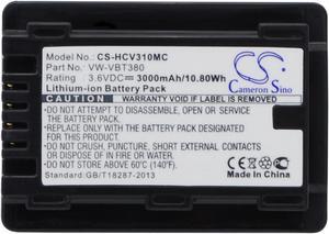 Battery for Panasonic HC-989 HC-V130 HC-V270 HC-V520 VXF-999 VW-VBT190 3000mAh