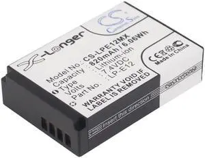 Battery for Canon EOS Rebel SL1 EOS-M EOS-M10 EOS-M50 OS-M EOS-M100 LP-E12 820mA
