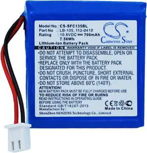 Battery for Safescan 135i 145ix 155i 165i 112-0410 LB-105 Terminal CS-SFC135BL