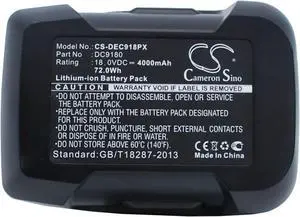 Battery for DeWalt DCD925 DCD925B2 DCD925KA DCD925N DC9180 DC9180C DC9182 18.0v