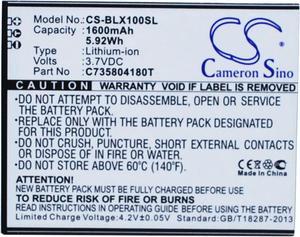 Battery for BLU L100 L100A L100i L102A Life Play X C735804180T CS-BLX100SL