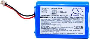 Battery for BrandTech Multichannel Transferpette 705500 CS-BTH500MD 3.6v 700mAh