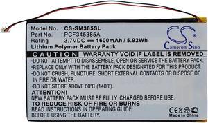 Battery for Samsung Napster MP3 PMPSGY910 Y910 YP106G PCF345385A CS-SM385SL
