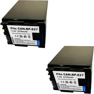 2x High Capacity Battery for Canon BP-827 BP-819 BP-809 BP-808 BP-807 BP-809S BP-809BK BP-809B