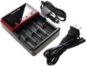 Battery Charger for 10440 18500 25500 26650 14650 AA AAA w/US Power Cable + Car