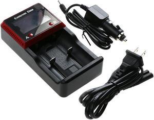 Battery Charger for 10440 17500 18350 18500 25500 26650 AA AAA w/US AC&Car cord