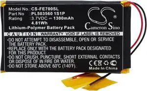 Battery for Fiio EO7K PL503560 1S1P Portable USB DAC Headphone Amp CS-FE700SL
