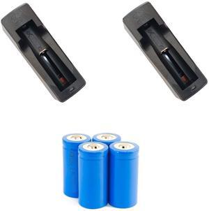 4 RCR123a Rechargeble Li-Ion Batteries & 2 AC Chargers for Arlo Security Cameras