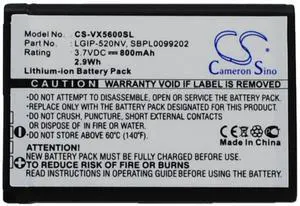 Battery for LG Verizon Envoy LGIP-520NV LGIP-520NV-2 SBPL0099202 SBPL0102702