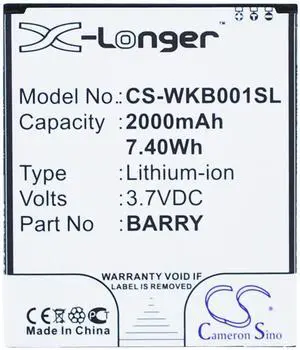 Battery for Wiko Barry Dual SIM BARRY Mobile SmartPhone CS-WKB001SL X-Longer