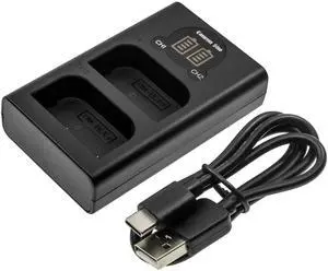 Dual Battery Charger for OLYMPUS OM SYSTEM OM-1 Mirrorless BLX-1 DF-LXM100UH