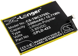 Battery for T-Mobile C3701A Revvl Plus CPLD-423 Mobile SmartPhone CS-TMC370SL Battery for T-Mobile C3701A Revvl Plus CPLD-423 Mobile SmartPhone CS-TMC370SL