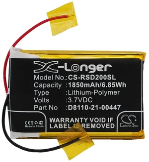 Battery for Roberts Sports Dab2 D8110-21-00447 DAB Digital CS-RSD200SL 1850mAh Battery for Roberts Sports Dab2 D8110-21-00447 DAB Digital CS-RSD200SL 1850mAh