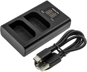 Dual Battery Charger for OLYMPUS OM SYSTEM OM-1 Mirrorless BLX-1 DF-LXM100UH