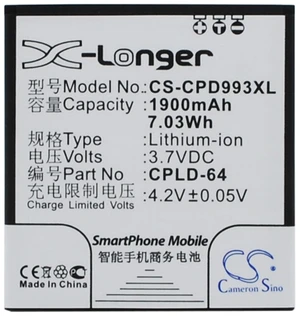 Battery for Coolpad 9930 W702 CPLD-64 Mobile SmartPhone CS-CPD993XL 3.7v 1900mAh Battery for Coolpad 9930 W702 CPLD-64 Mobile SmartPhone CS-CPD993XL 3.7v 1900mAh