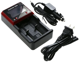 Battery Charger for 10440 17500 18350 18500 25500 26650 AA AAA w/US AC&Car cord