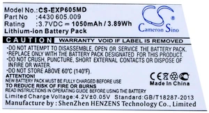 Battery for Eppendorf Easypet 3 4430 605.009 CS-EXP605MD 3.7v 1050mAh 3.89Wh Battery for Eppendorf Easypet 3 4430 605.009 CS-EXP605MD 3.7v 1050mAh 3.89Wh