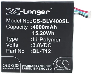 Battery for LG Pad 7.0 V400 V410 BL-T12 EAC62438201 Tablet CS-BLV400SL 3.8v Battery for LG Pad 7.0 V400 V410 BL-T12 EAC62438201 Tablet CS-BLV400SL 3.8v