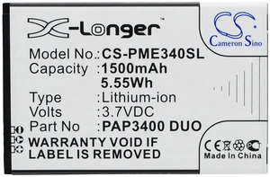 Battery for Prestigio MultiPhone 3400 Duo PAP3400 Mobile SmartPhone CS-PME340SL Battery for Prestigio MultiPhone 3400 Duo PAP3400 Mobile SmartPhone CS-PME340SL