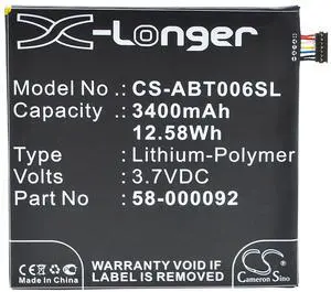 3400mAh 26S1006, 58-000092 Battery for AMAZON Kindle Fire HD 6, ST06, Fire HD 6
