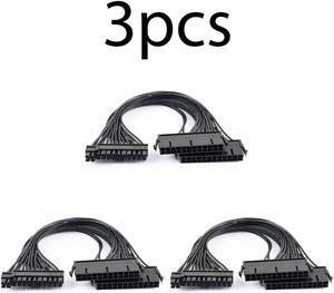 3 Pack 24Pin Dual PSU ATX Power supply adapter cable for Ether Mining 30cm QTY 3