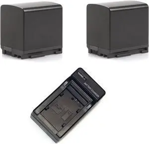 2 Battery + 1 Charger for Canon BP-820 VIXIA HF20 HF G10 G60 S100 M300 XA20 XA10
