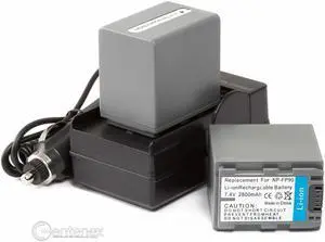 2 Battery + Charger for Sony NP-FP90 NP-FP70 NP-FP50 DCR-HC23 DCR-HC17E DCR-HC19 DCR-HC26 DCR-HC17