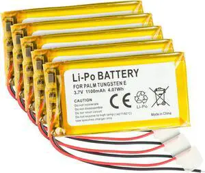 5-Pack of Batteries for Palm Tungsten E, T5, TX, PDA 1200mAh - UP383562A US383562A A6