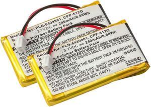 Battery 2-Pack for Plantronics CS50, CS55, HL10, Headsets 65358-01, 64399-01 - 230mAh 2x