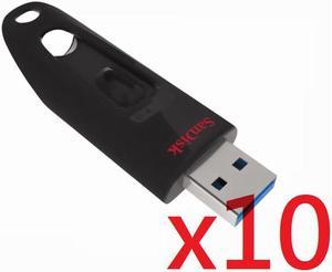 SanDisk 16GB 16G 16 GB Cruzer Ultra CZ48 USB 3.0 Flash Drive - up to 80MB/s Transfer Speed, with SecureAccess - Pack of 10