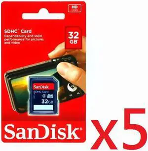 SanDisk 32GB Class 4 SDHC Flash Memory Card - Retail Package HK118 - Pack of 5