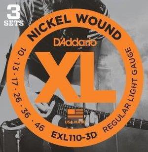D'Addario EXL110 Electric Guitar Strings - Light - 3 Pack
