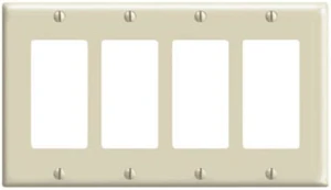 Leviton 80412-W Decora Wallplate, 4-Gang, Thermoset, White Leviton 80412-W Decora Wallplate, 4-Gang, Thermoset, White