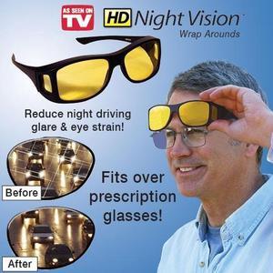 HD Night Vision Wrap Around Glasses - Fits over Prescrition Glasses