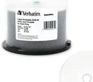 Verbatim Corporation VER95079 DVD-R- Inkjet-Hub Printable White- 4.7GB- 16X- 50-PK